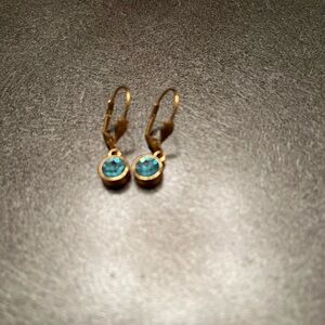 Elegant Gold and Blue Drop Earrings